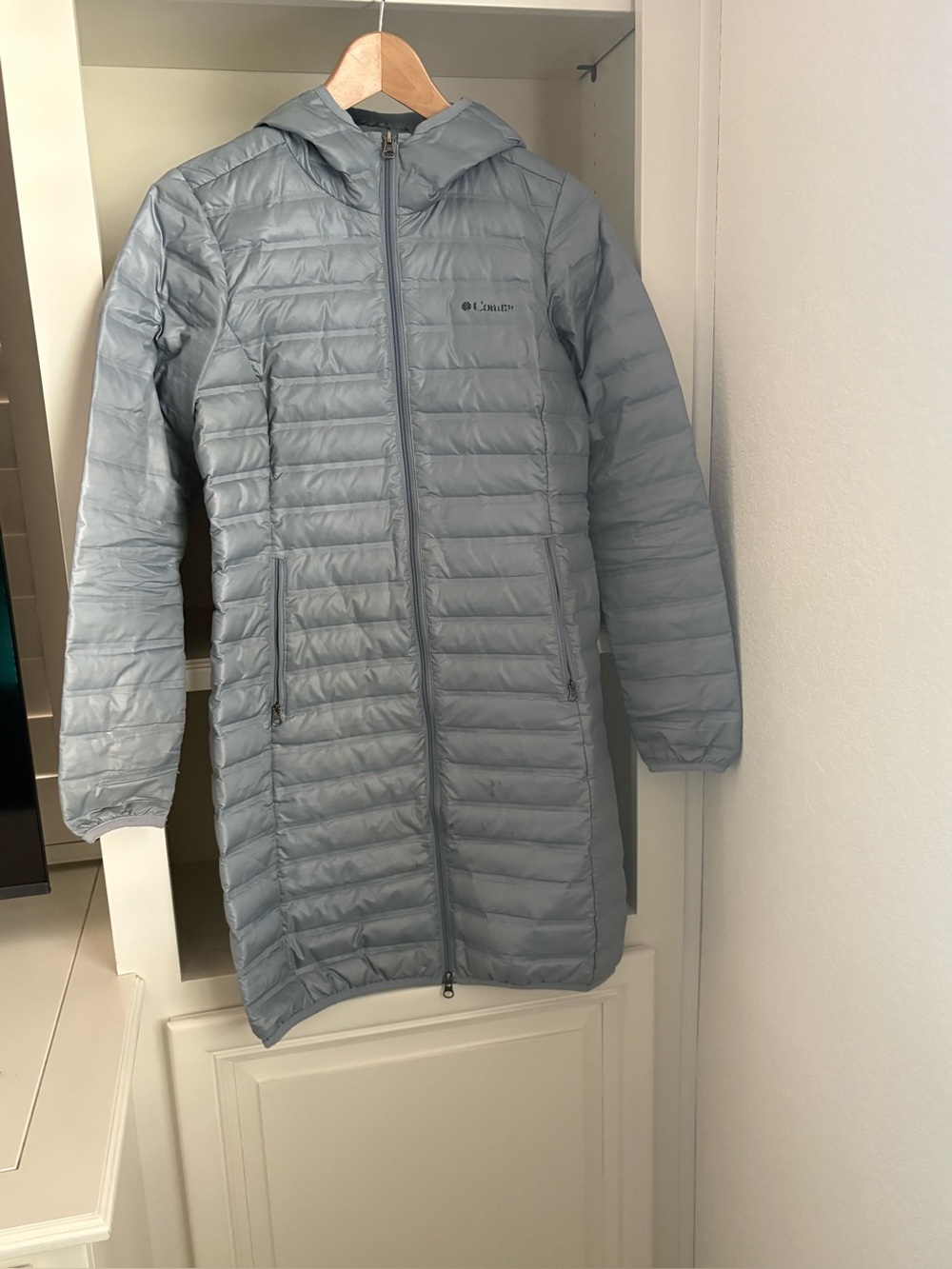 Columbia Women Gray Flash Forward Long Down Jacket XS